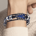 Music-inspired leather bracelet