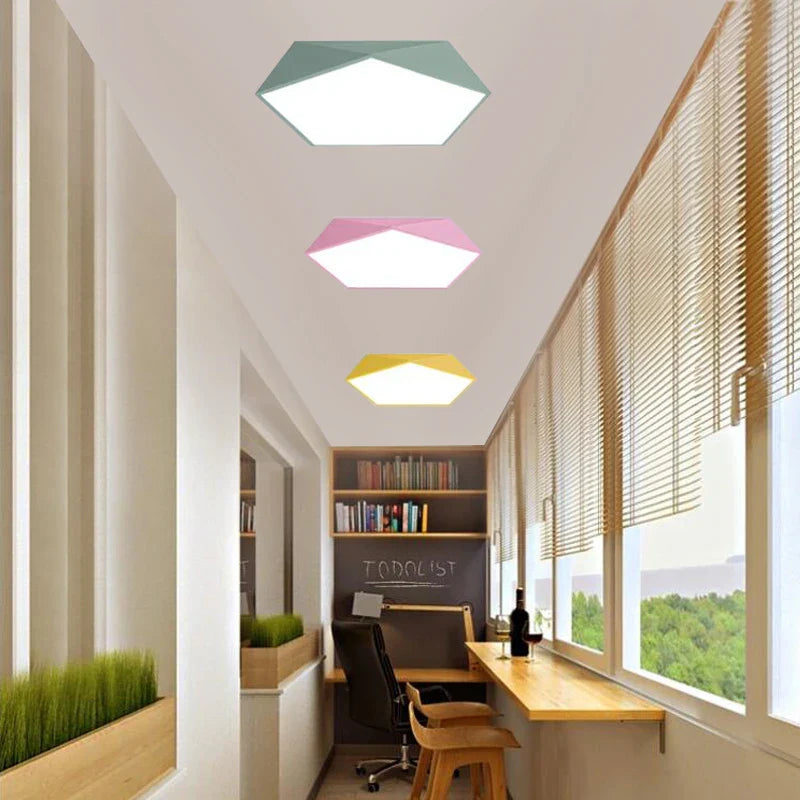 Pentagon LED ceiling light Macaron for modern children's room – Designer ceiling lamp