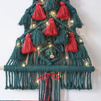 Macrame Red and Green Christmas Tree Wall Hanging