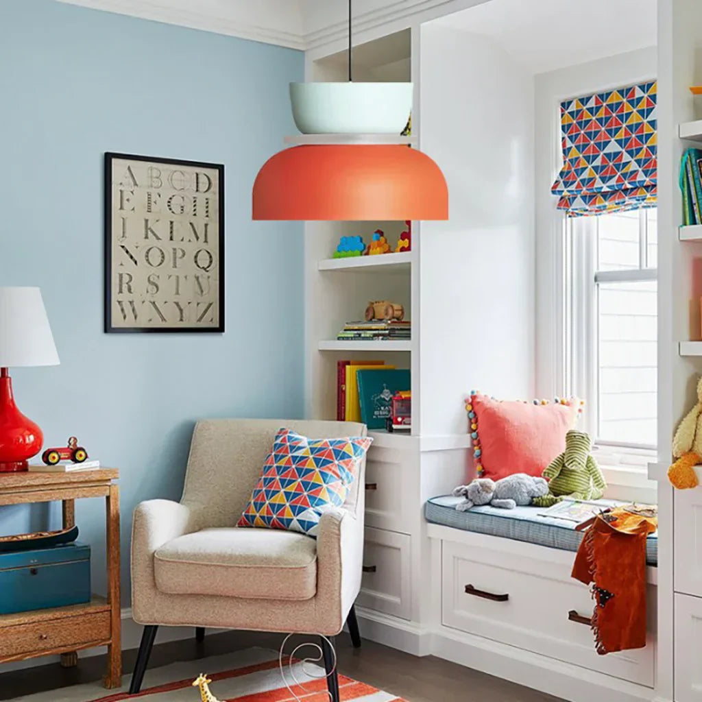Nordic Color Block Pendant Light Fixture - Modern Hanging Lamp for Kitchen & Dining Room