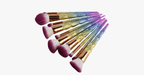 Rainbow Makeup 10-piece Brush Set - Add some rainbow sparkle to your makeup collection