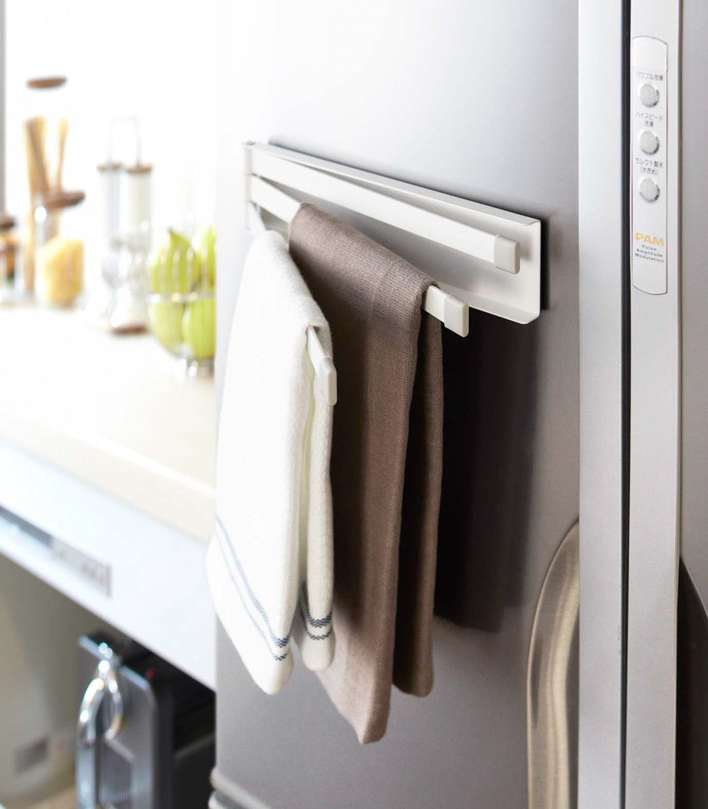 Magnetic dish towel holder - steel