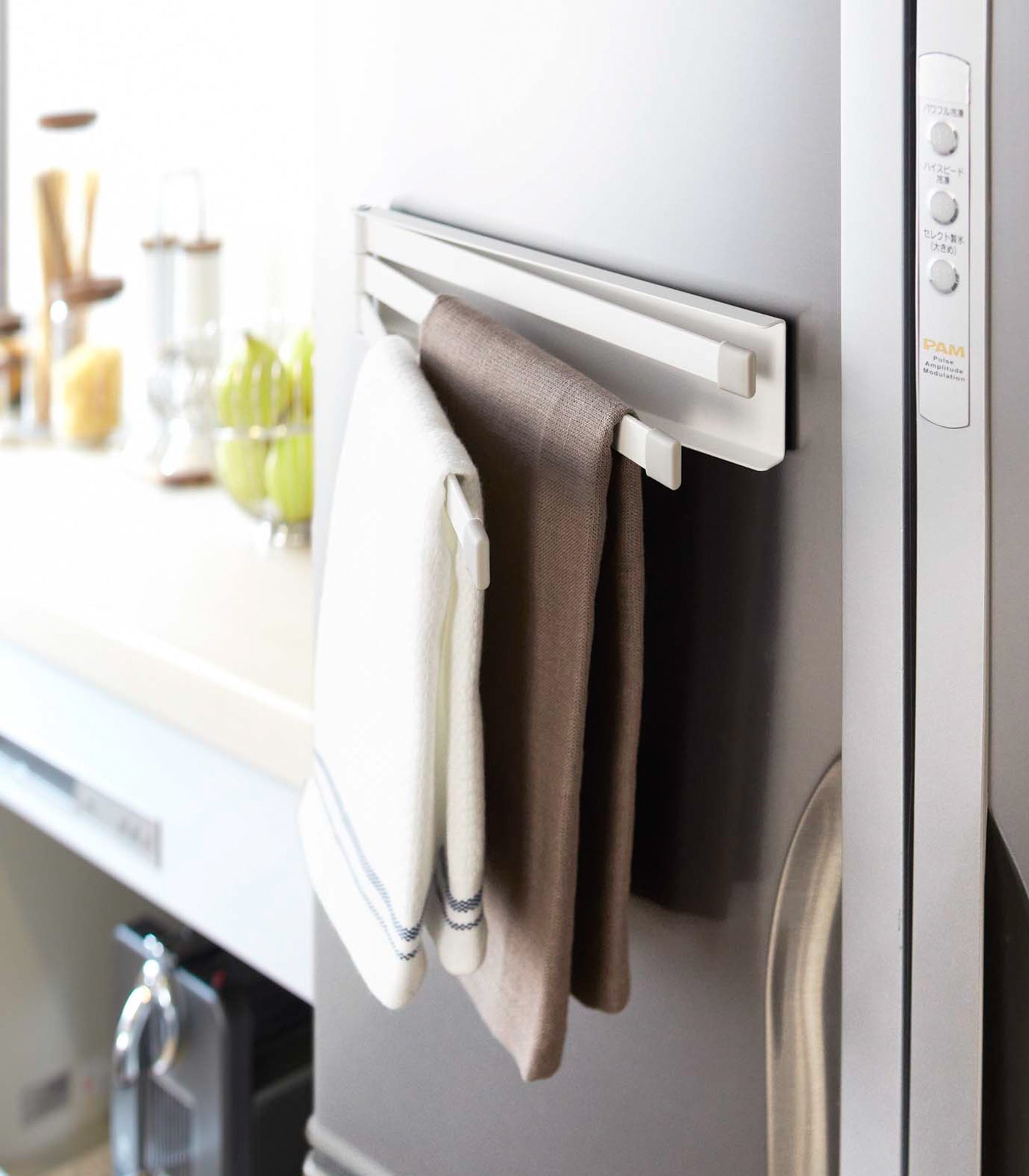 Magnetic dish towel holder - steel