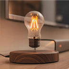 Floating Light Bulb with Walnut Wood Base - LevitaLux