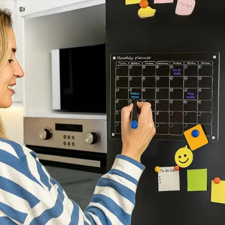 Magnetic Acrylic Calendar — Transparent Planner for Kitchen and Household