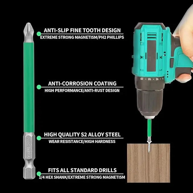 Magnetic Screwdriver Drill Bit Set (6 Pieces)