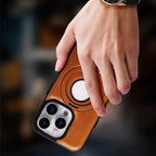Magnetic case with stand for iPhone – PU Leather, Compatible with MagSafe
