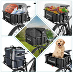 Heavy-Duty Rear Bike Basket with Rack – Large Metal Bicycle Carrier for Groceries, Commutes & E-Bikes