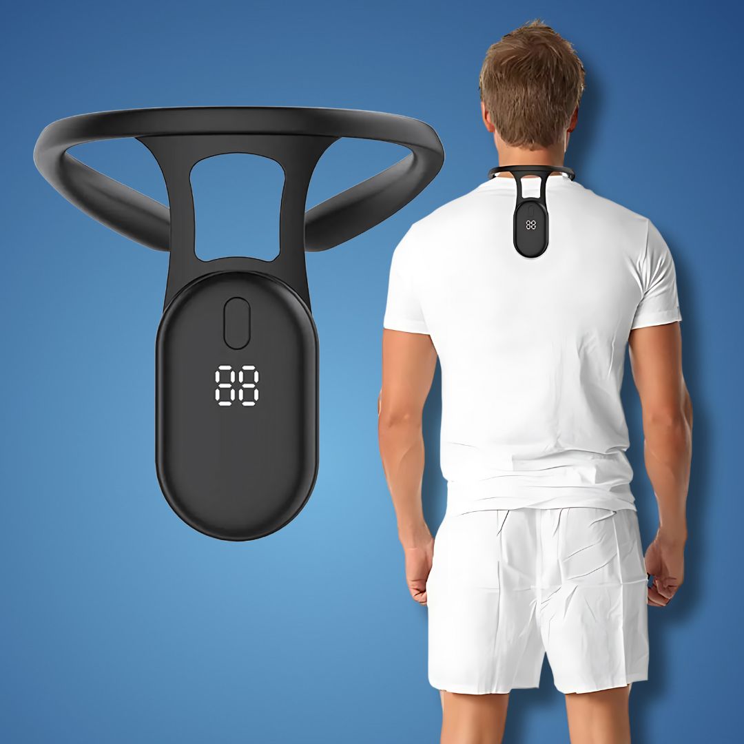 PosturePlus Neck and Back Posture Corrector | Real-Time Feedback - Neck Support and Spine Alignment