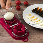 Manual Egg Slicer with Stainless Steel Blades and Sturdy Handle