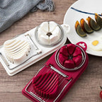 Manual Egg Slicer with Stainless Steel Blades and Sturdy Handle