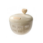 Manual fruit and vegetable spin dryer with removable container