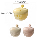 Manual fruit and vegetable spin dryer with removable container