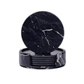 Coastline Vegan Leather Coaster Set | Marble Look | Stylish Protection for Surfaces