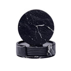 Coastline Vegan Leather Coaster Set | Marble Look | Stylish Protection for Surfaces