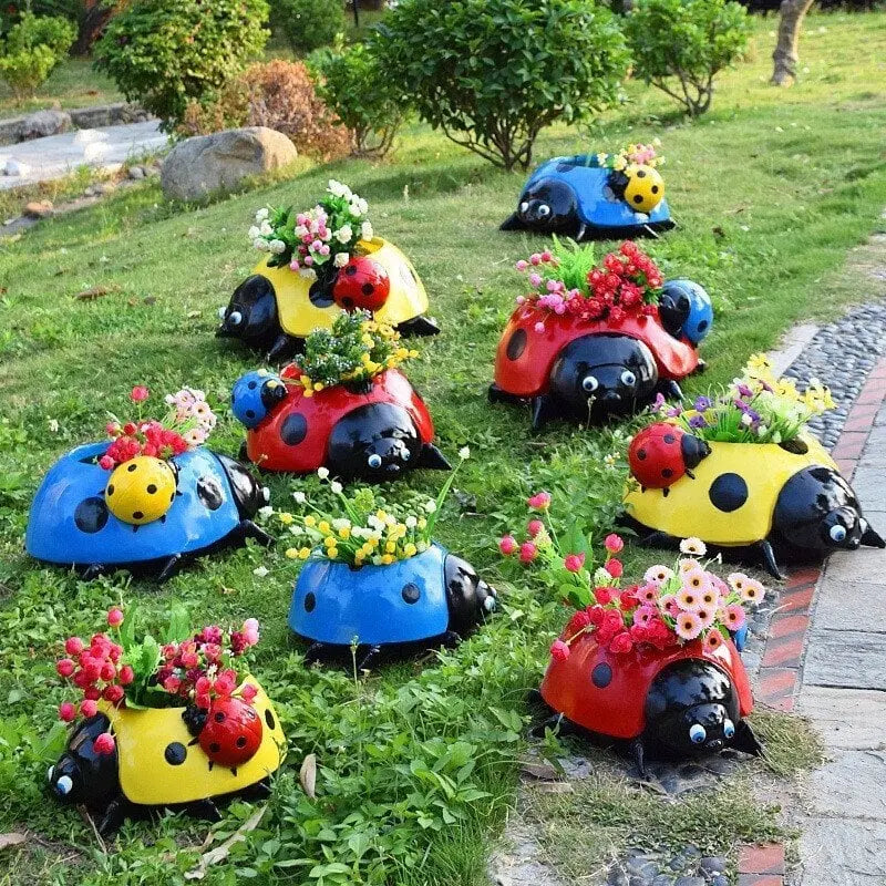 Ladybug Flower Pot – Weatherproof Garden Decor made of Resin