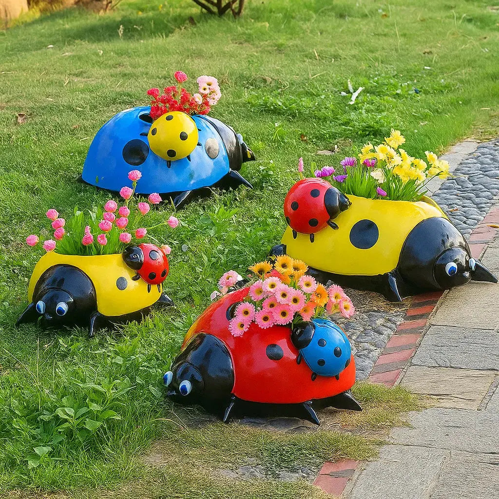 Ladybug Flower Pot – Weatherproof Garden Decor made of Resin
