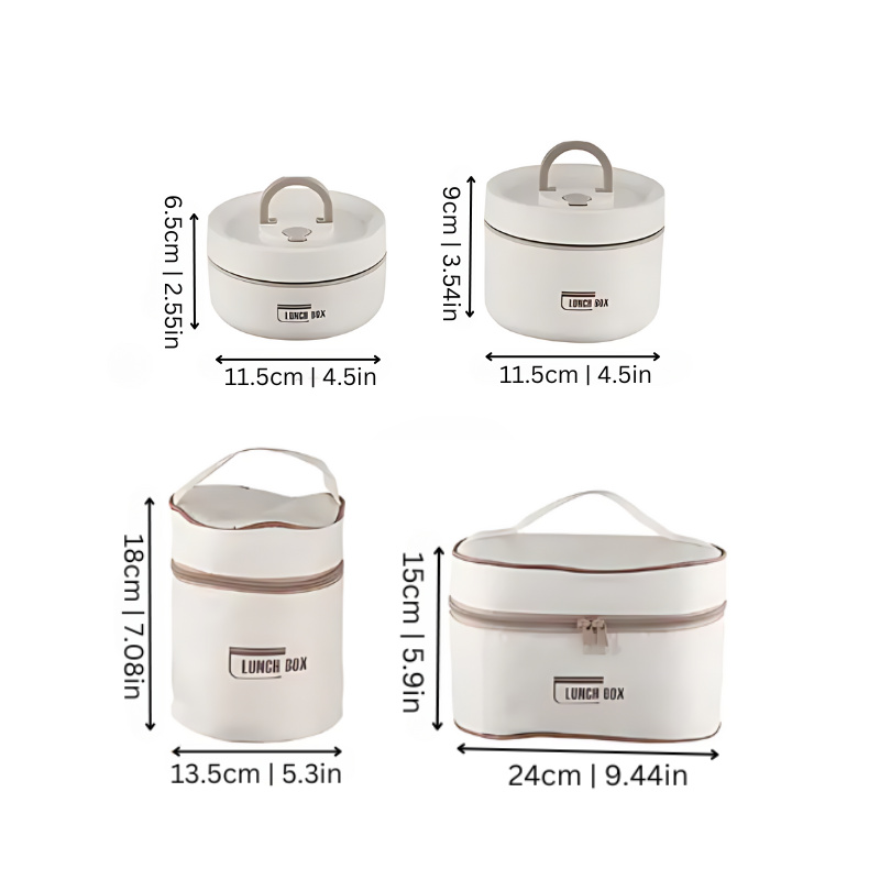 Durable Stainless Steel Lunch Box Set | Leak-Proof, Insulated & Perfect for Professionals, Students, and Family Outings