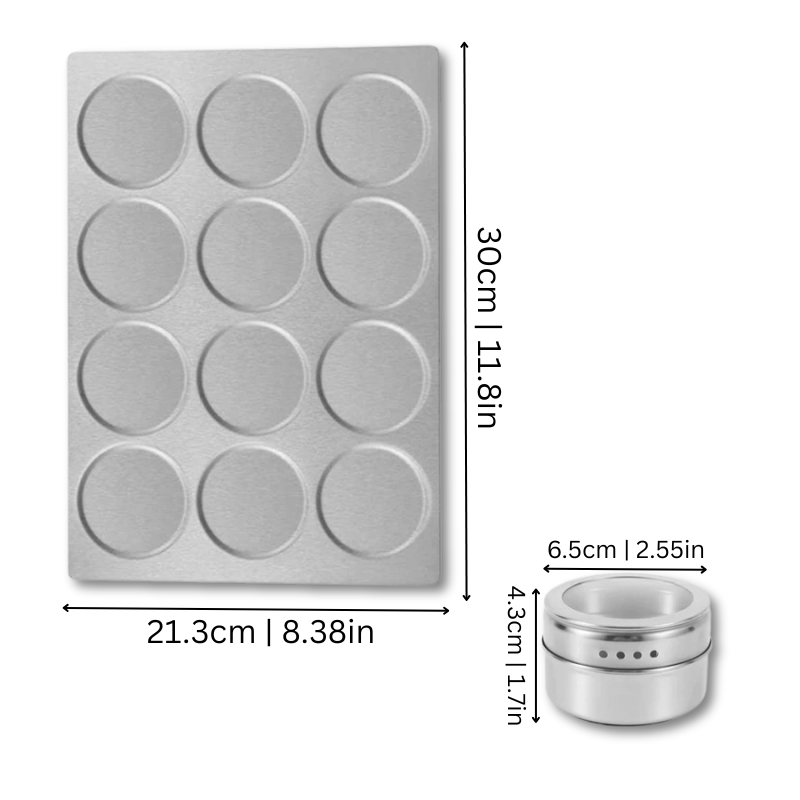 Magnetic Spice Jar Set for Organized Kitchen Storage