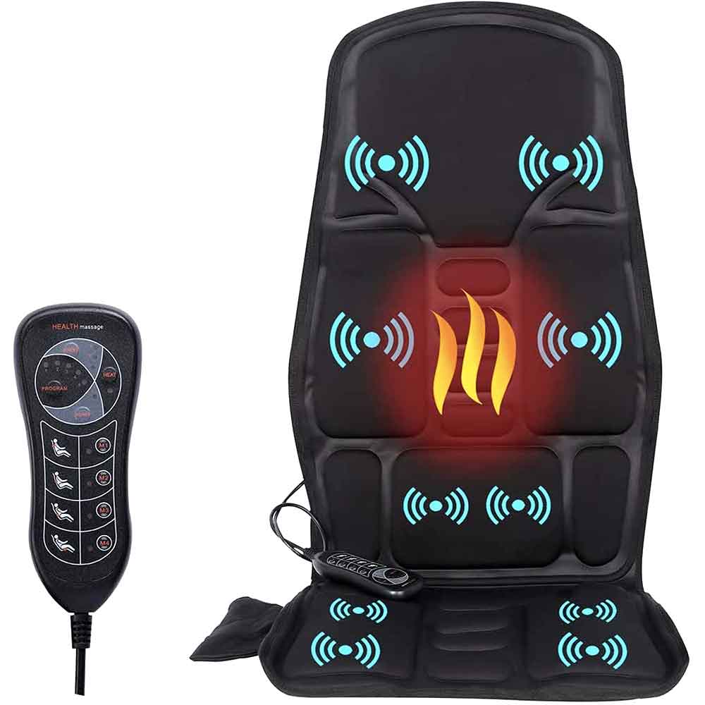Fashion massage chair pad with heated neck pillow for car and home