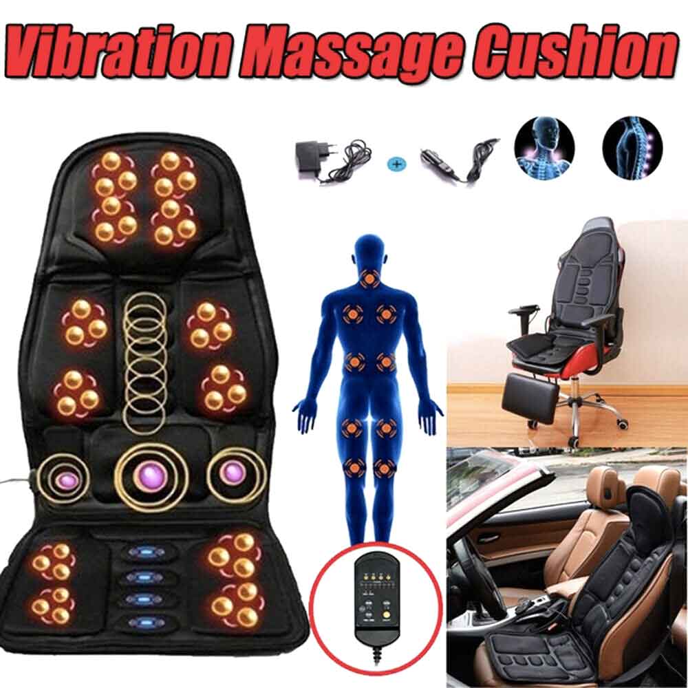Fashion massage chair pad with heated neck pillow for car and home