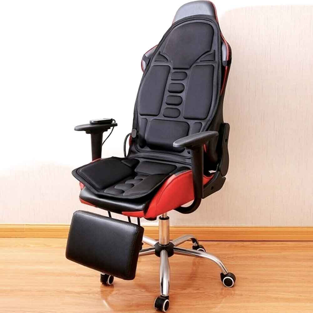 Fashion massage chair pad with heated neck pillow for car and home
