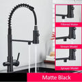 Sandsberg Black Filter Kitchen Faucet with Dual Outlet – Mixing Tap with Water Filter for Kitchens, Water Treatment and Cleaning