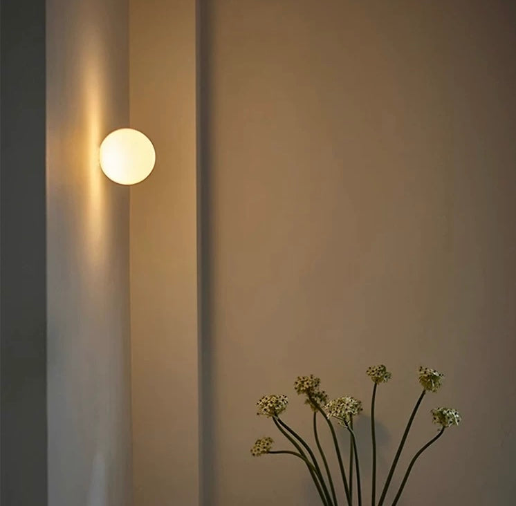 Frosted Glass Wall Lamp | Modern LED Wall Light Indoor