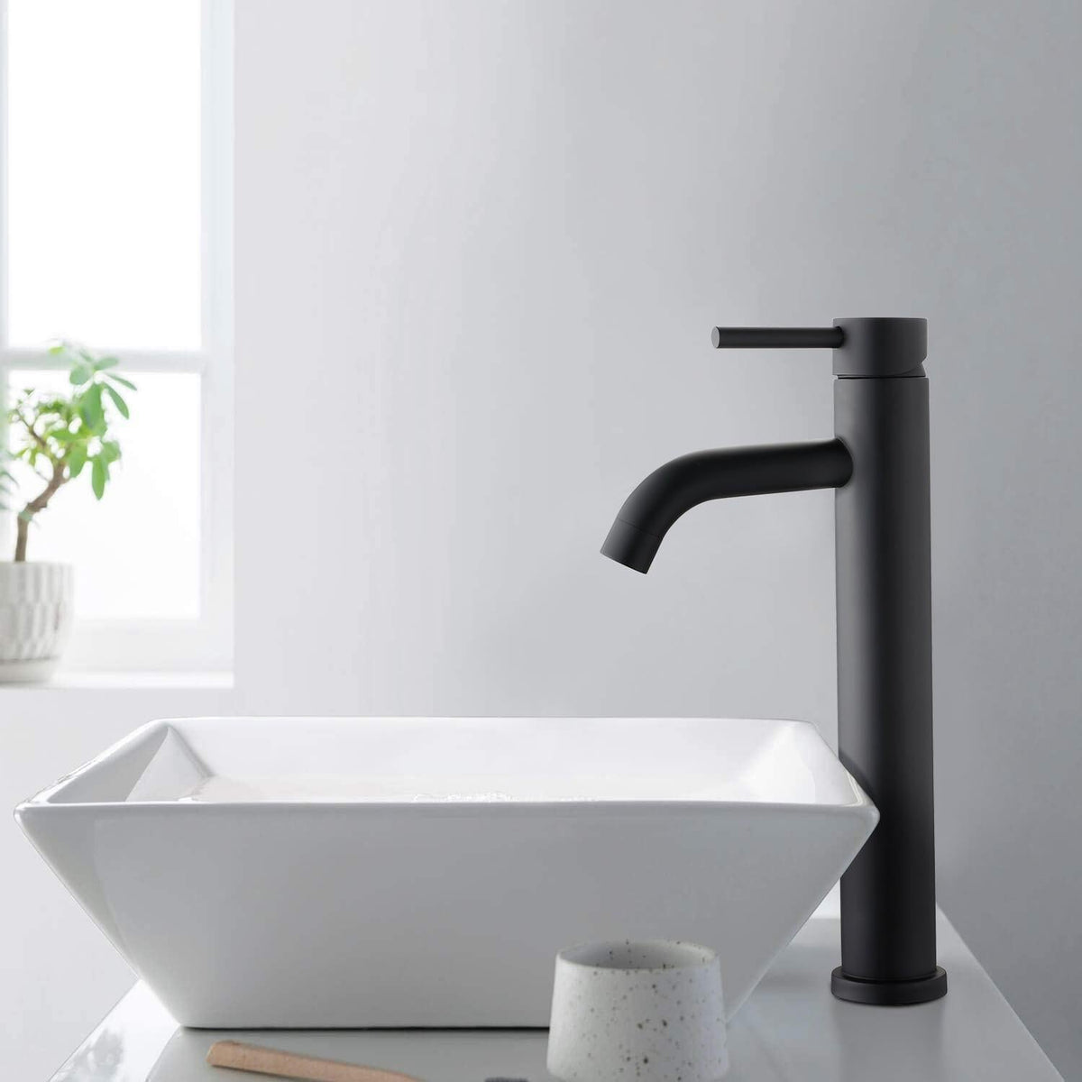 Matte Black Sink Faucet | Elegant Cold Water Faucet