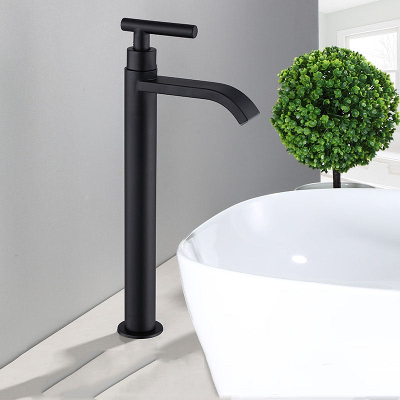 Matte Black Sink Faucet | Elegant Cold Water Faucet