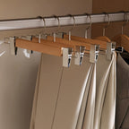 Maxwell Premium Wood Pants Hangers with Clips