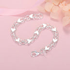 Elegant Luxury Silver Heart Bracelet – Timeless and Chic