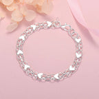 Elegant Luxury Silver Heart Bracelet – Timeless and Chic
