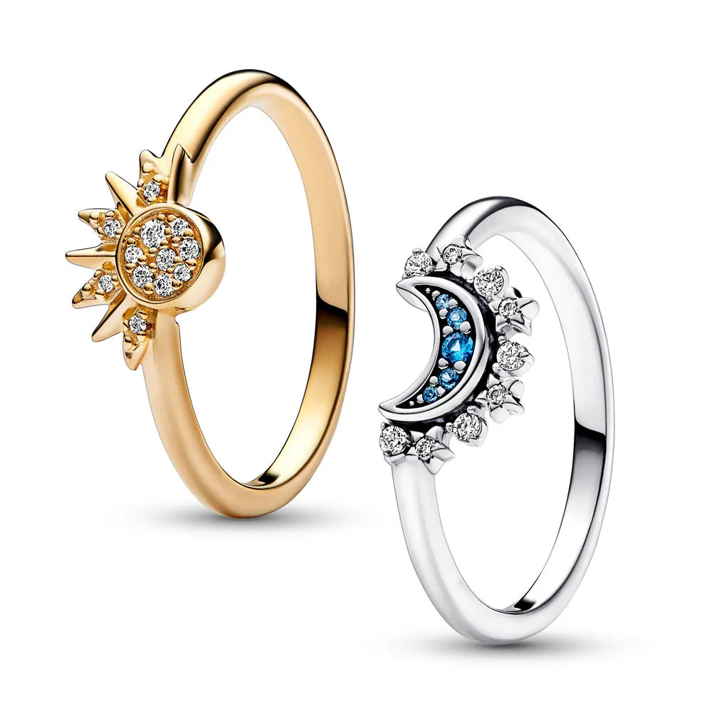 Heavenly women's silver ring with crystal sparkle