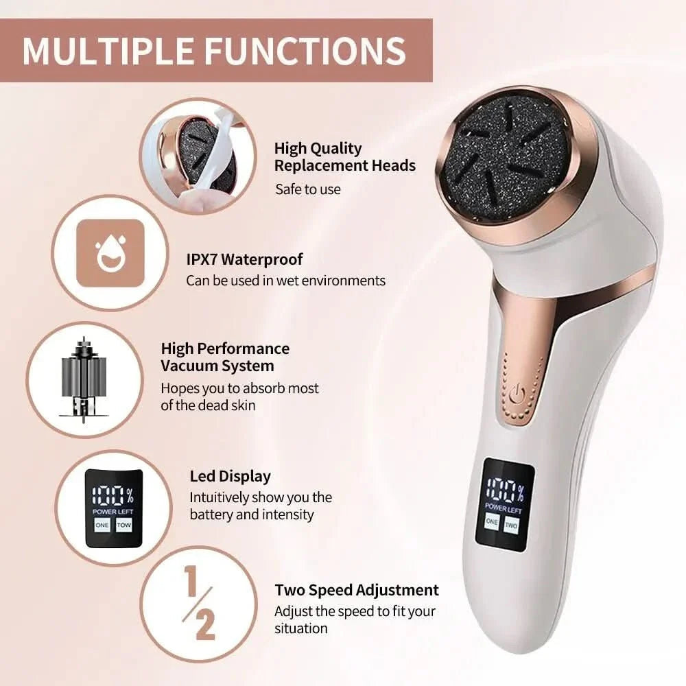 Rechargeable callus remover for silky soft feet
