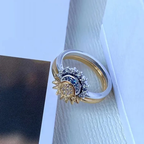 Heavenly women's silver ring with crystal sparkle