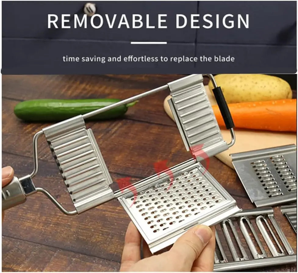 Multi-purpose vegetable slicer with interchangeable blades – Cut quickly & evenly