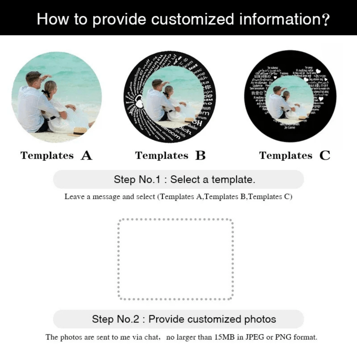 Photo projection string lights with personalized image