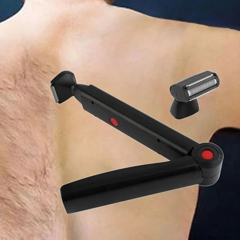 Men’s Electric Back Hair Shaver Razor with Foldable Handle