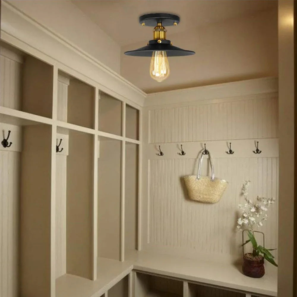 Vintage ceiling lamp in industrial style, retro ceiling light with Edison bulb, LED compatible
