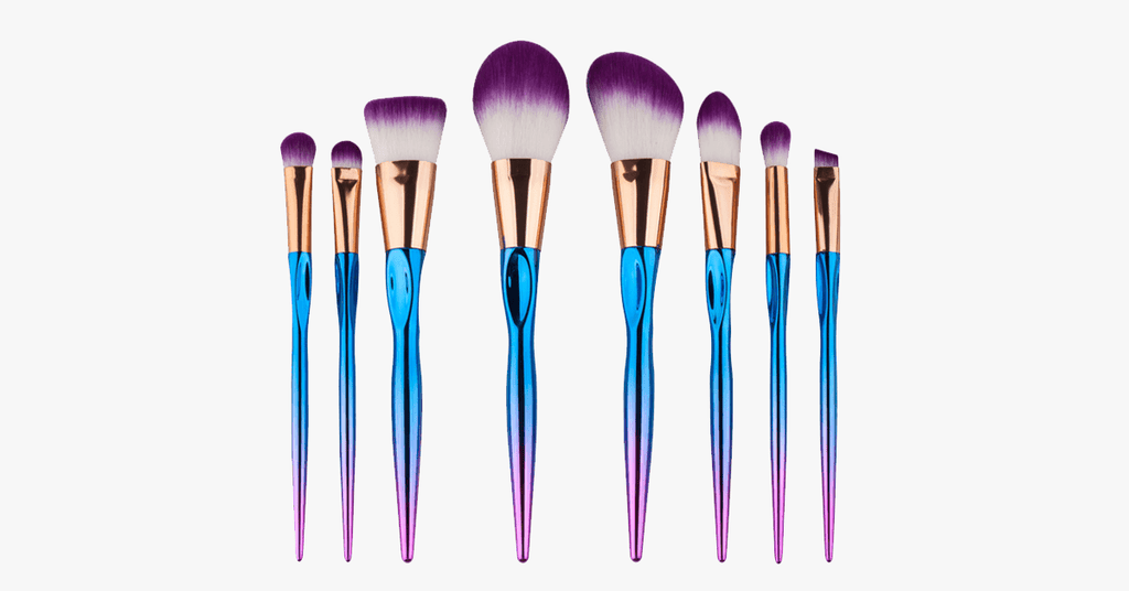 8-piece rainbow mermaid brush set – Get ready for any occasion with a flawless look