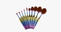 Mermaid 10-piece oval brush set - Add some extra color to your makeup brushes