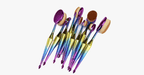 Mermaid 10-piece oval brush set - Add some extra color to your makeup brushes