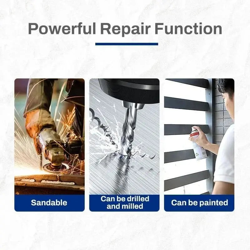 Metal repair adhesive for permanent repairs