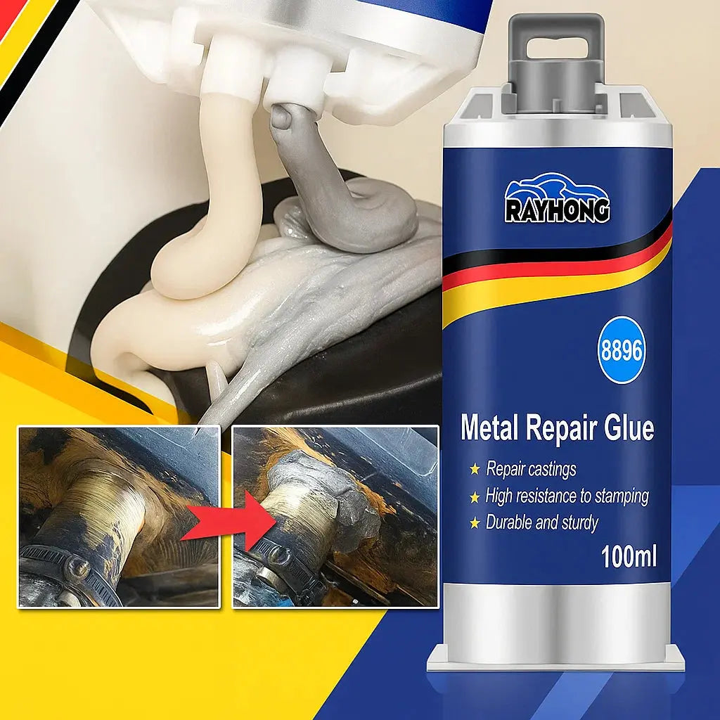 Metal repair adhesive for permanent repairs