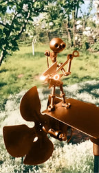 Metal Windmill "Rock Band" – Moving Garden Decor with Character