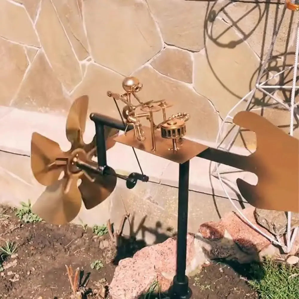 Metal Windmill "Rock Band" – Moving Garden Decor with Character