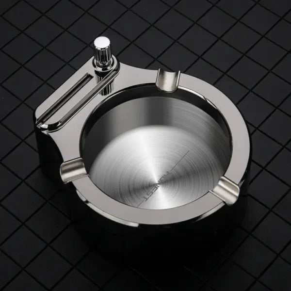 Metal ashtray with stick lighter – Elegant & refillable