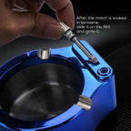 Metal ashtray with stick lighter – Elegant & refillable