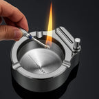 Metal ashtray with stick lighter – Elegant & refillable
